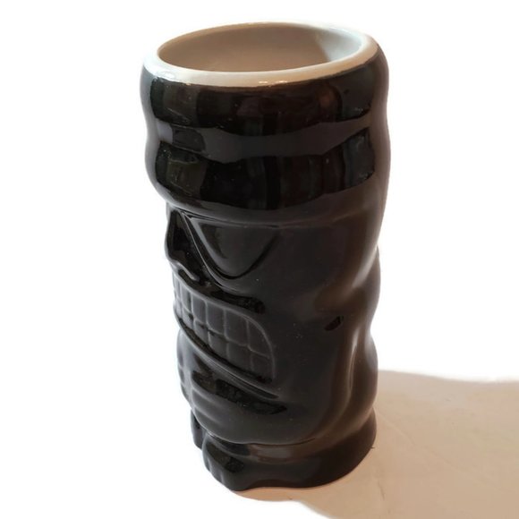 Carlos Ceramic Tiki Mug 6" Hawaii Black 2004 New - Picture 3 of 7
